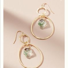 Anthropologie Margana Link Drop Earring Handmade Earrings With Stones, Making Drop Earrings, Jewelry Websites, Geode Jewelry, Rings Ideas, Hammered Hoop Earrings, Mixed Metal Jewelry, Circle Earrings Studs, Anthropologie Jewelry