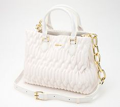 Chic and convertible, this quilted satchel is just the right size to handle all of your everyday essentials. From House of Want. Coeur D'alene, Bag Summer, Convertible Bags, Summer White, Satchel Bag, White Summer, Everyday Essentials, In Summer, Hand Bag