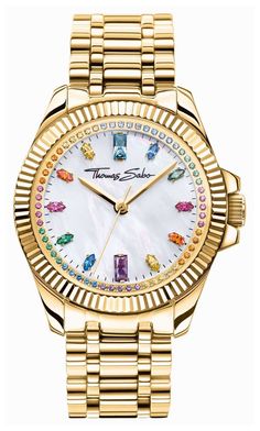 Thomas Sabo Women's Divine Rainbow (33mm) Mother-of-Pearl Dial WA0395-264-207-33 Watch First Class Watches Brand Authorised UK Retailer Item Description We are an authorised retailer, based in the United Kingdom, for more than 150 brands of watches and jewellery. All items are complete with the official manufacturer warranty (see below) and are 100% genuine. Rated excellent on both eBay and Trustpilot by over 15,000 independent reviews, you can shop with confidence. Thomas Sabo Women's Divine Ra Jewelry Manufacturers, Thomas Sabo, Watch Movement, White Dial, Stainless Steel Bracelet, Watch Design, Quartz Movement, Quartz Watch, Stainless Steel Case