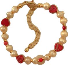 Valentine's Day Gold Jewelry With Colorful Beads, Gold Heart Bracelet With Round Handmade Beads, Gold Heart-shaped Beaded Bracelets, Heart Shaped Beaded Gold Bracelets, Gold Beaded Heart Shaped Bracelets, Gold Beaded Heart-shaped Bracelets, Heart-shaped Gold Beaded Bracelets, Gold Heart-shaped Pearl Bracelet For Valentine's Day, Valentine's Day Gold Beaded Bracelets