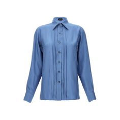 Viscose Silk Blend Shirt With Pleated Plastron, Button Closure. Color: Light Blue Size & Fit: True To Size Fit Composition: 65% Viscose, 35% Silk Made In: Italy Welcome To The Official Luosophy Poshmark Closet! Luosophy Is A Luxury Brand Reselling Company Founded In San Diego, Ca From 2016. All Our Products Are Imported From Italy And Sold In The Usa. We Do Our Best To Provide High Fashion, Luxury Items At Affordable Prices. We Guarantee All Our Products Are 100% Authentic. Shop With Us And You Classic Blue Button-up Blouse, Classic Blue Blouse With Buttons, Blue Button-up Tops For Work, Elegant Blue Blouse With Button Closure, Classic Blue Blouse With Button Closure, Elegant Blue Shirt With Placket, Elegant Blue Top With Button Cuffs, Elegant Blue Tops With Button Cuffs, Elegant Blue Tops With Button Closure