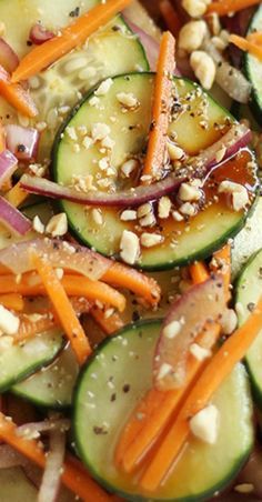 cucumber and carrot salad with sesame seeds