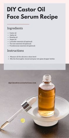 Homemade Face Oil Serum, How To Make Face Oil At Home, Castor Oil Soap Recipe, Castor Oil Lotion Recipe, Diy Castor Oil Face Serum, How To Make Face Serum At Home, Castor Oil Face Serum Recipe, Skin Oil Recipe, Castor Oil Face