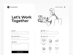 an image of a website page with the words let's work together on it