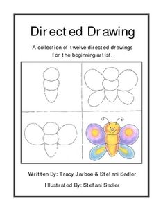 the book titled directed drawing is shown with an image of a bee and butterfly on it