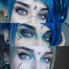 Night Elf markings Naruto Outfits, Viking Makeup, Fete Emo, Witchy Makeup, Matte Make Up, Fantasy Make-up, Halloweenský Makeup, Drag Make-up, Different Makeup Looks