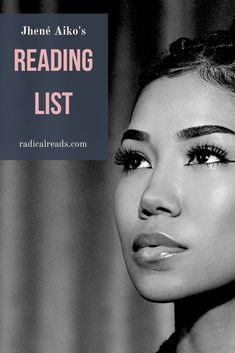 a black and white photo of a woman's face with the words reading list