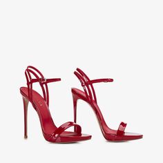 Heel Collection, Red Sandals Heels, Red Strappy Heels, High Heel Platform Sandals, Dr Shoes, White Leather Sandals, Shoes Heels Classy, Heels Red, High Heel Platform