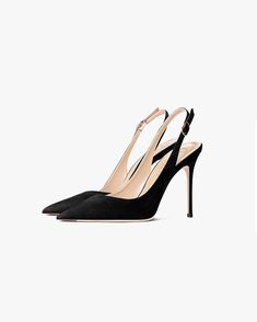 Black Pointed Strap Heel Stiletto | Rose - BlackPink 39 Chic Slingback Pumps For Cocktail, Feminine Black Heels For Evening, Chic Black Slingback Pumps For Cocktail, Elegant Black Slingback Pumps For Cocktail, Feminine Black Heels For Party, Feminine Black Party Heels, Rosé Blackpink Black, Black Lace Boots, Denim Heels