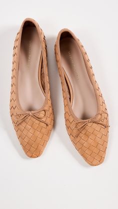 Loeffler Randall Landry Woven Flats | Shopbop Woven Flats, Woven Leather Sandals, Loeffler Randall Shoes, Gold Ballet Flats, T Strap Flats, Comfortable Wedges, Beaded Flats, Elegant Outfits, Dress Well