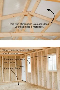 the inside and outside of a house being built