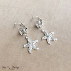 Starfish earrings, Beach Wedding, starfish shell dangle chandelier earrings jewelry bridesmaid gift Ocean-inspired Starfish Dangle Jewelry, Elegant Silver Starfish Jewelry, Elegant Starfish Charm Drop Earrings, Elegant Starfish Charm Earrings For Gift, Elegant Starfish Charm Earrings As Gift, Elegant Starfish-shaped Nickel-free Jewelry, Elegant Nickel-free Starfish Jewelry, Silver Ocean-inspired Earrings With Starfish Charm, Ocean-inspired Silver Earrings With Starfish Charm