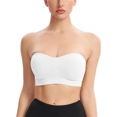 -90% Nylon, 10% Spandex -Imported -Pull-On Closure -Hand Wash Only -Premium Fabric: The Strapless Bandeau Bra Is Made Of 90% Nylon,10% Spandex, Nice Quality Fabric. The Tube Top Bra Is A Great Fit, Which Is Very Comfortable, Stretch And Smooth,Skin-Friendly, And Soft To Touch. -Removable Pads & Wire-Free Bandeau Bra Is Designed With Removable And Soft Pads. Removable Padded Is Convenient For Replacement And Washing, Which Always Retains Its Shape, And Has Great Coverage. -Non-Slip Strapless Bra Solid Versatile Fitted Bra, Fitted Padded Strapless Tube Top, Strapless Padded Fitted Tube Top, Solid Color High Stretch Bandeau Tube Top, High Stretch Solid Bandeau Tube Top, High Stretch Bandeau Tube Top In Color, High Stretch Bandeau Tube Top, White Seamless Tube Top, Stretch Padded Bandeau Bra