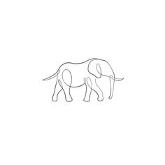 an elephant is standing in the middle of a line art drawing, with its trunk stretched out