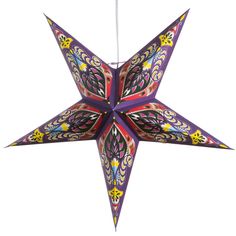 an ornament shaped like a star on a white background