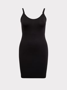 Designed to be worn under anything, our Seamless Smoothing Slip Dress is silky-soft and stretches with your body as it provides moderate smoothing to your everyday looks. A figure-hugging design to seamlessly fit under your garments, while providing moderate smoothing. Scoop neck and back. Adjustable straps. Ribbed hem to help keep from riding up. CONTENT + CARE Nylon/spandex/cotton. Wash cold; dry flat. Imported plus size dresses . SIZE + FIT Model is 5'10”, size 1. Size 2 measures 39” from shoulder. The best plus size women's seamless 360° smoothing slip dress shapewear in rich black made of seamless. You'll want to wear these basics every day. Sleek Stretch Bodycon Dress With Flattering Silhouette, Sleek Seamless Bodycon Dress, Sleek Sleeveless Seamless Dress, Elegant Stretch Slip Dress With Built-in Bra, Sleek Sleeveless Seamless Bodycon Dress, Fitted Seamless Dress, Sleeveless Sleek Seamless Bodycon Dress, Seamless Fitted Dress, Sleek Stretch Seamless Dresses