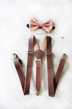 Adjustable Dapper Belts And Suspenders For Party, Brown Party Suspenders, Elegant Brown Belts And Suspenders For Wedding, Elegant Brown Belts And Suspenders For Party, Dapper Suspenders For Party, Classic Brown Belts And Suspenders For Wedding, Adjustable Brown Bow Tie For Party, Adjustable Brown Bow Tie In Dapper Style, Classic Party Belts And Suspenders With Bow