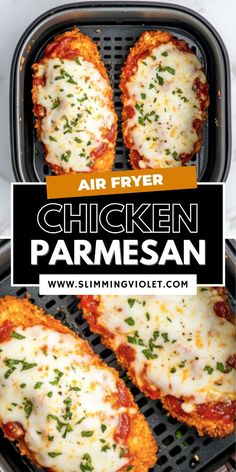 air fryer chicken parmesan with text overlay