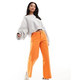 Jeans by Noisy May Petite Out of the blue, into the hue Wide leg Mid rise Belt loops Five pockets Trendy High Rise Orange Bottoms, Orange Wide Leg Bottoms With Relaxed Fit, Orange Relaxed Fit Pants For Spring, Relaxed Fit Orange Bottoms For Fall, Orange Wide Leg Pants With Relaxed Fit, Spring Orange Relaxed Fit Pants, Trendy Orange Bottoms For Fall, Relaxed Fit Wide Leg Orange Bottoms, Orange Straight Leg Bottoms For Fall