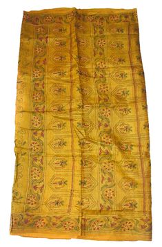 About this item Vintage Indian West Bengal Saree 100% Pure Silk Tie & Dye Sari Kantha What A Beautiful Masterpiece Of A Saree. Base Fabric Is 100% Pure Silk In Brown Color Multi Amazing Tie And Dye Work. All Over Saree Adorned With Floral And Paisley Design With Multi Color Thread Work. Traditional Kantha Work Is The Highlight Of The Saree. Kantha : Kantha Is A Hand Embroidery Style Traditionally Practiced By Rural Womenfolk In State Of West Bengal. Kantha Embroidery Is Recognized By Running Embroidered Yellow Slub Silk Traditional Wear, Traditional Slub Silk Dupatta With Floral Embroidery, Embroidered Silk Blouse Piece In Yellow, Yellow Embroidered Silk Blouse Piece, Traditional Slub Silk Fabric With Floral Embroidery, Traditional Floral Embroidered Slub Silk Fabric, Yellow Embroidered Raw Silk Blouse Piece, Yellow Chanderi Traditional Wear With Floral Embroidery, Embroidered Yellow Silk Traditional Wear