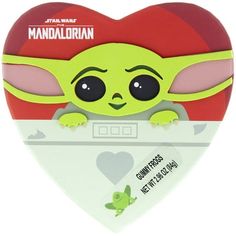 a heart shaped box with an image of a baby yoda