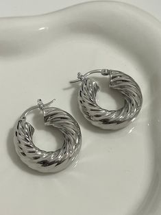 Silver Twisted Hoop Earrings Silver Chunky Hoops Thick Hoop - Etsy Turkey Thick Silver Hoop Earrings, Chunky Silver Jewellery, Twisted Hoop Earrings, Statement Hoop Earrings, Hoop Earrings Silver, Silver Statement Earrings, Chunky Hoop Earrings