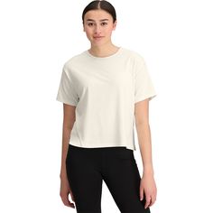 Dune Sky Short-Sleeve Top - Women's Casual The North Face Crew Neck Tops, Casual Crew Neck Tops By The North Face, Casual Crew Neck Tops From The North Face, The North Face Short Sleeve Relaxed Fit Tops, The North Face Relaxed Fit Short Sleeve Top, The North Face Sporty Cotton Tops, Sporty White The North Face Tops, Sporty The North Face Cotton Tops, Sporty White Tops By The North Face