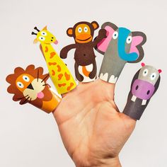 Paper Finger Puppets, Jungle Crafts, Animal Puppets, Elephant Crafts, Paper Plate Crafts For Kids, Puppets Diy, Paper Puppets, Toys By Age