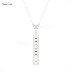 Description Delight her with the Dainty White Diamond Rectangular Necklace in 14k Real Gold. This elegant bar necklace features sparkling diamonds, perfect as a birthday gift or a gift for your wife. Its timeless design makes it a cherished addition to any jewelry collection. Product Details SKU CJ-N-1757-WD Dimensions 16"x4.18mm Metal 14K Solid Gold Birthstone April DIAMOND DETAILS 1 Size 2mm Clarity & Color I1-I2/GH Piece 1 Weight 0.03 carats Setting Pave Enhancement None DIAMOND DETAILS 2 Siz Elegant Bar, White Diamond Necklace, Diamond Bar Necklace, Gold Bar Necklace, Diamond Bar, Gold Bar, Sparkle Diamonds, Bar Design, Bar Necklace