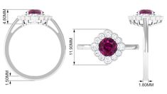 Product Details Elevate your style with this Rhodolite Ring. The sparkling Diamond halo adds a touch of brilliance to this captivating gemstone beauty. Product Information SKU SHP-RINGS062210044 Weight 2.56 gm (Approximate) RHODOLITE INFORMATION No.of Stones 1 Pieces Total Weight 1.05 Carat (Approximate) Dimension(approx) Round-6X6 mm-1 Pcs Color Red Cut Brilliant Shape Round Setting Type Prong-Setting Quality Grade AAA DIAMOND INFORMATION No.of Stones 12 Pieces Total Weight 0.65 Carat (Approxim Formal Birthstone Ring With Halo And Round Cut, Round Cut Ruby Ring With Halo Design, Formal Ruby Ring With Halo Setting, Formal Halo Design Birthstone Ring, Formal Halo Ring With Gemstone Round Stone, Formal Halo Ring With Round Gemstone, Formal Halo Setting Birthstone Ring With Round Stone, Formal Birthstone Ring With Halo Setting, Formal Round Halo Ring With Accent Stones