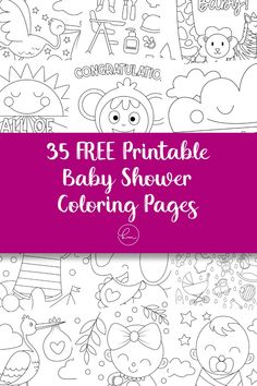 three free printable baby shower coloring pages