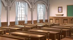 this is an image of a classroom with desks