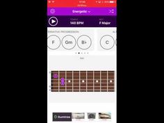 the guitar app on an iphone shows how to play music with chords and tabs