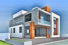 this is an image of a modern house in the day time 3d renderings are available