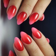 Different Color Nails, Red Ombre Nails, Red Nail Art Designs, Ombre Nail Art Designs, Opal Nails, Red Nail Art, Red Manicure, Pink Ombre Nails, Ombre Nail Designs