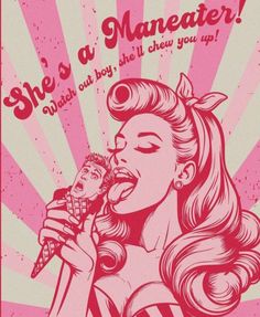 a pink poster with a woman singing into a microphone