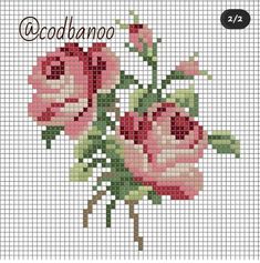 a cross stitch pattern with roses on it