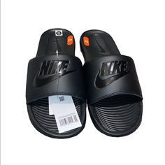 Brand New Nike Slide Men Size 12 Nike Black Slides With Rubber Sole, Nike Slides Men, Sporty Black Nike Slides, Nike Black Sporty Slides, Nike Non-slip Slip-on Slides, Nike Black Synthetic Slides, Nike Slides, New Nike, Black Nikes