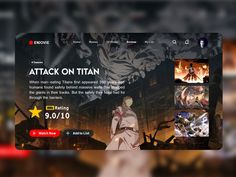 an image of a website page that is being used to promote the movie attack on titan