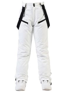 ARCTIC QUEEN Suspender Ski Snow Pants - Unisex - Snowears- pants White Snow Pants, Snow Trousers, Functional Winter Snowboarding Pants, Snowboarding Pants, Snowboard Pants Women's, Womens Snow Pants, Womens Ski Pants, Snowboarding Outfit, Winter Gear