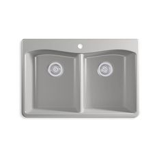 an image of double bowl kitchen sink