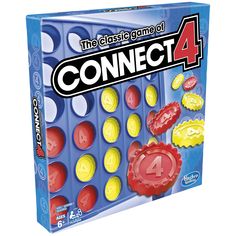 the classic game of connect 4 is in its box and it's ready to be played