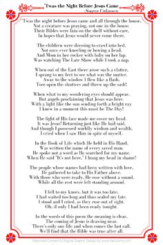 a poem written in red and white with an ornate border