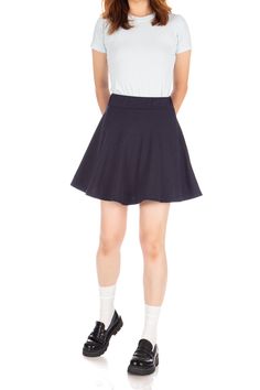 PRICES MAY VARY. The skater skirt should be in every young girl's wardrobe: The basic skater skirt looks very simple, but there are many reasons the skirt has been loved through the years. The full mini skirt has a high waist. The high waist offers a comfy fit and makes a woman's waist look slimmer. Also, the flared mini skirt has a full skirt line. So, the flared skirt creates a full beautiful flow and lovely pleats. Also, the A-line silhouette adds a feminine mood to this circular skirt. Relax Blue Skater Skirt, Gifts For Young Women, Circular Skirt, Classy Skirts, School Skirt, Flared Mini Skirt, Navy Blue Skirt, Blue Mini Skirt, Girls Wardrobe