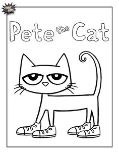 pete the cat coloring page for kids