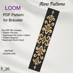 a cross stitch bookmark with the text loom pattern for bracelets