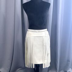 This Stunning, Sexy White Sand Colored Fringe Skirt Is Brand New With Tags. From The Blueb. Collection, This Medium Skirt Is Decorated All Across The Waist Front And Back With Studs. This Skirt Measures 17.5” From Waist To Bottom With Fringe Hanging Longer. Fully Lined. Never Worn. Fringe Skirts, Medium Skirt, Rodeo Queen, Fringe Skirt, Sand Color, White Sand, Rodeo, Red And White, Womens Skirt