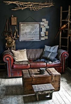 a living room filled with furniture and decor