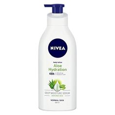 Offer Price: Rs 291 Regular Price: Rs 559.00 NIVEA Aloe Hydration Body Lotion is enriched with the goodness of aloe vera extracts for smooth skin It contains deep moisture serum for 48 hr refreshing and deep moisture care Soothes dry, irritated skin and leaves it refreshed and pleasantly fragranced; Ultra light moisturizer with quick absorption Skin compatibility dermatologically tested and approved to provide quality skincare to all Target Gender: Unisex; Skin Tone: Mediumdark Aloe Vera Lotion, Aloe Cream, Shampoo Design, Light Moisturizer, Body Care Routine, Normal Skin