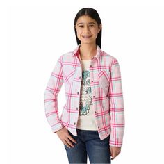 Weatherproof Vintage Colors: Pink (Soft Pink) Set Includes (1) Plaid Shirt Jacket, (1) Tee Fleece Shirt Jacket Includes Two Front Chest Patch Pockets Snap Front Closure Made In China Content: Shirt Jacket: 100% Polyester Approximate Shirt Jacket Fabric Weight 340 Gsm (Heavyweight) Tee: 60% Cotton | 40% Polyester Approximate Graphic Tee Fabric Weight 150 Gsm (Lightweight) Pink Long Sleeve Shirt For School, Boys Hawaiian Shirt, Boys Plaid Shirt, Blue Button Up Shirt, Jacket Fabric, Hooded Flannel, Oversized Flannel, Blue Plaid Shirt, Youth Shirt